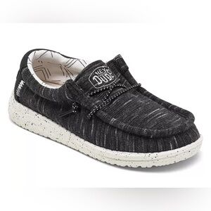Hey Dude Toddler Wally Stretch Casual Slip-on No-tie Moccasin Sneakers Black 10